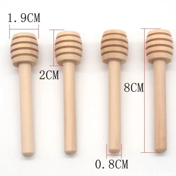 5Pcs/Lot 8cm Long Handle Wood Honey Stir - Picture 2 of 7